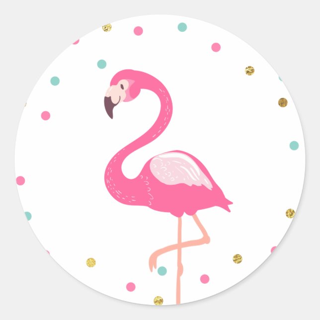 Flamingo-kuvert etikett Tropical Label (Framsida)