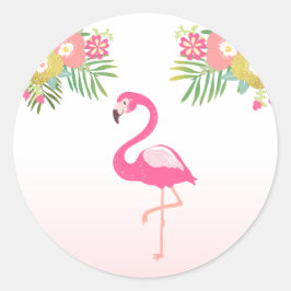 Flamingo-kuvert etikett Tropical Label