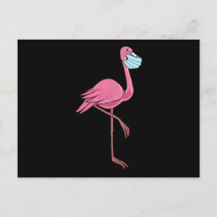 Flamingo Kvinnor i en Ansikte-mask Meddelande Vykort