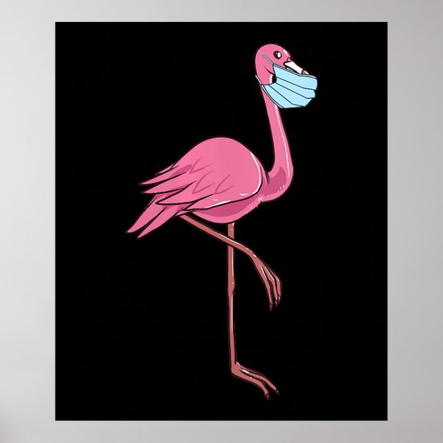 Flamingo | Kvinnor i en Ansikte-mask Poster (Framsidan)