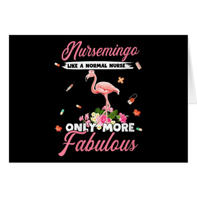 Flamingo | KVINNOR Nursemingo like Normal Nurse Hälsningskort (Framsidan Horizontal)
