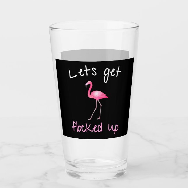 Flamingo - låser dig uppåt glaskopp (Framsida)