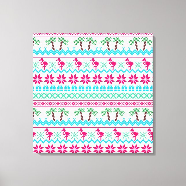 Flamingo, läsk julsötare canvastryck (Framsida)