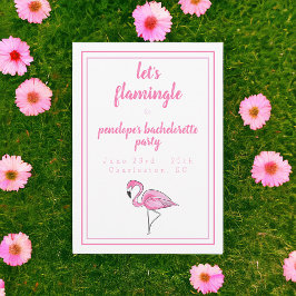 Flamingo Låt oss Flamingle Bachelorette Itinerary Inbjudningar