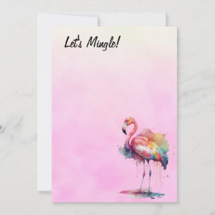 Flamingo Låt oss Mingle Blank Inbjudningar