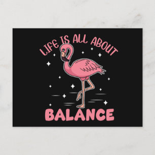 Flamingo Life handlar bara om balans Vykort