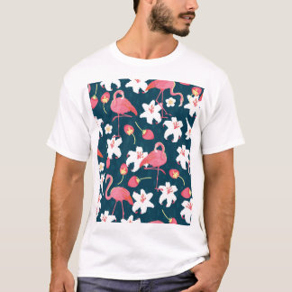 Flamingo Lilies: Tropical Vintage Design. T Shirt