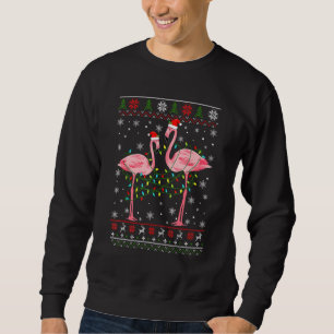 Flamingo Ljus Tangled Ugly Sweater jul Ani Lång Ärmad Tröja