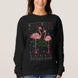 Flamingo Ljus Trasslig Ful Jultröja Jul Djur T Shirt