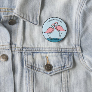 Flamingo Logotyp Art-foto för affärsomgång Knapp