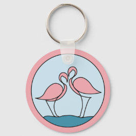 Flamingo Logotyp Art-foto för affärsomgång Nyckelring