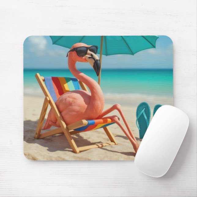 Flamingo Louning on a Beach stol Musmatta (Med mus)