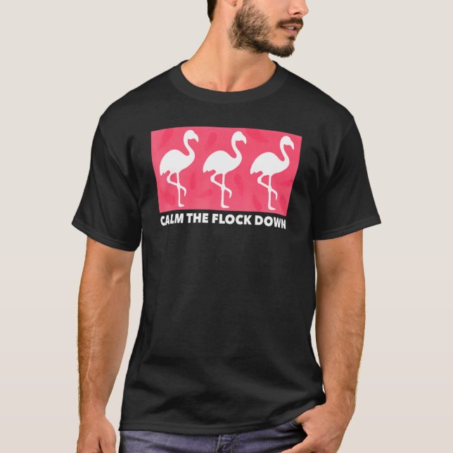 Flamingo Lugn Rosa Flamingo Sommaren T Shirt (Framsida)