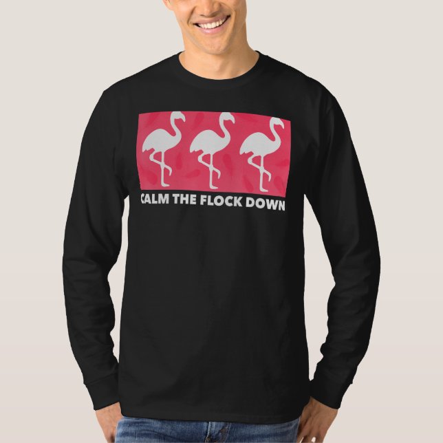 Flamingo Lugn Rosa Flamingo Sommaren T Shirt (Framsida)