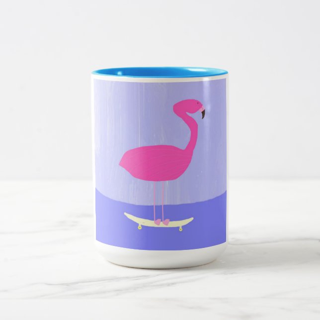 flamingo-målarkonst Två-Tonad mugg (Center)