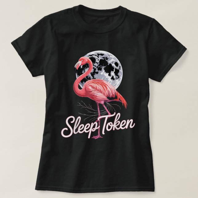 Flamingo Måne Vibes | Sömntokeninspirerad konst T Shirt (Design framsida)