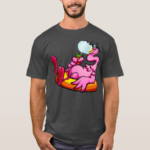 Flamingo med Ansikte Mask Bird Relaxing Quarantine T Shirt