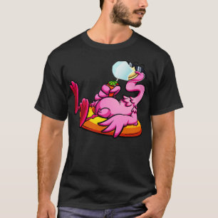 Flamingo med Ansikte Mask Bird Relaxing Quarantine T Shirt