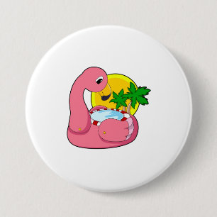 Flamingo med Bassäng Knapp