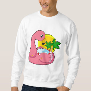 Flamingo med Bassäng Lång Ärmad Tröja