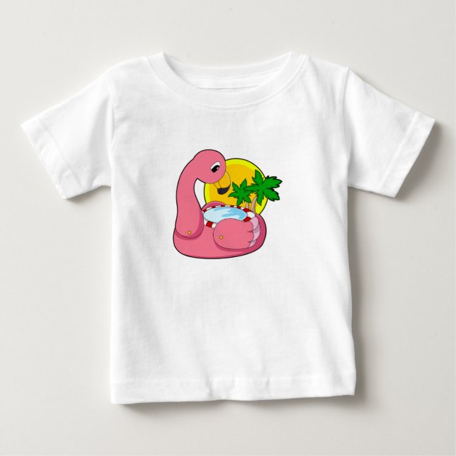 Flamingo med Bassäng T Shirt (Framsida)