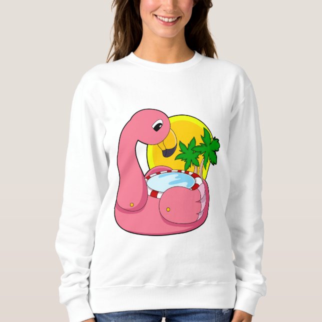 Flamingo med Bassäng T Shirt (Framsida)