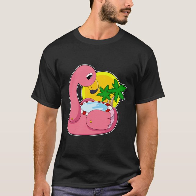 Flamingo med Bassäng T Shirt (Framsida)