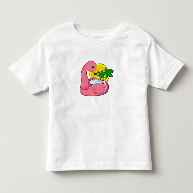 Flamingo med Bassäng T Shirt (Framsida)