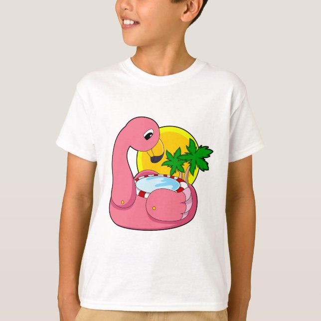 Flamingo med Bassäng T Shirt (Framsida)