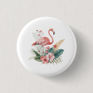 Flamingo Med Blommor Knapp