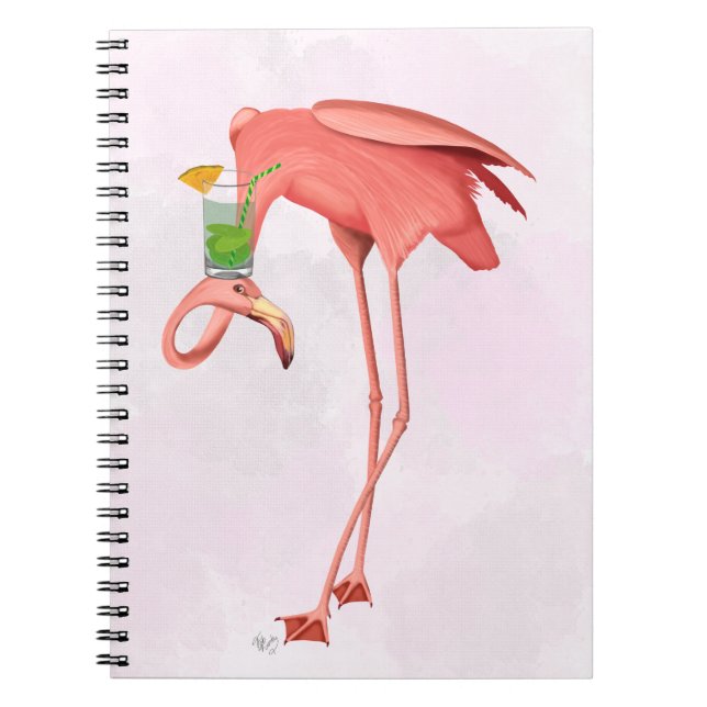 Flamingo med Cocktail Anteckningsbok (Framsidan)