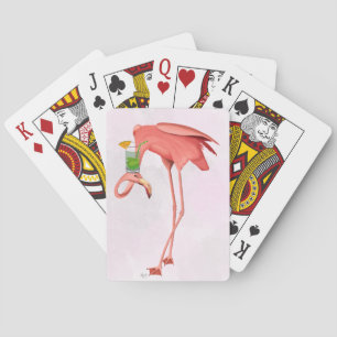 Flamingo med Cocktail Casinokort