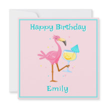 Flamingo med Cocktail