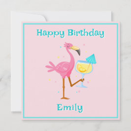 Flamingo med Cocktail Kort