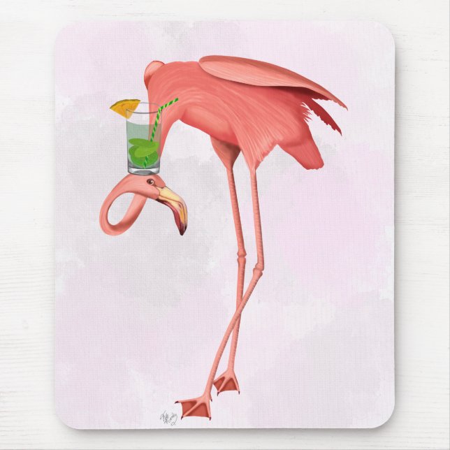Flamingo med Cocktail Musmatta (Framsidan)