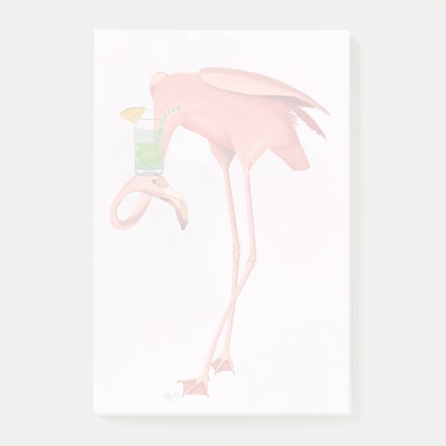 Flamingo med Cocktail Post-it Block (Framsida)