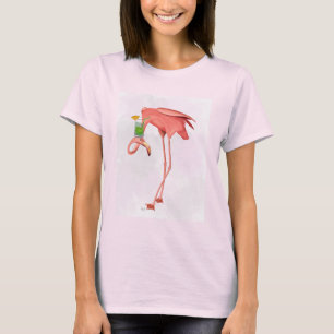 Flamingo med Cocktail T Shirt