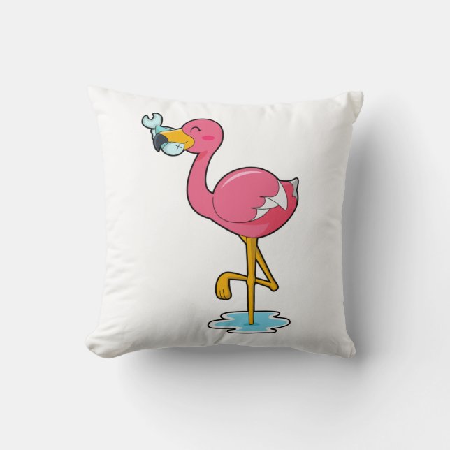 Flamingo med fisk kudde (Framsida)