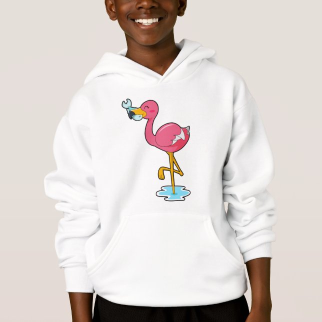 Flamingo med fisk t shirt (Framsida)