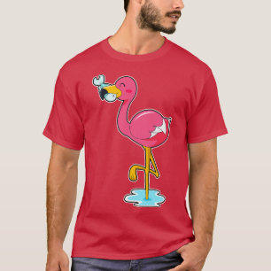Flamingo med fisk t shirt