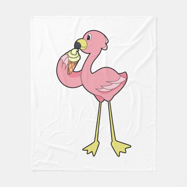 Flamingo med glasglass fleecefilt (Framsidan)