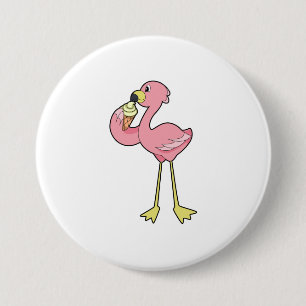 Flamingo med glasglass knapp