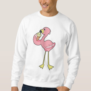 Flamingo med glasglass lång ärmad tröja