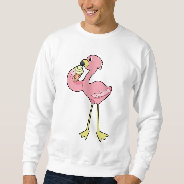 Flamingo med glasglass lång ärmad tröja (Framsida)
