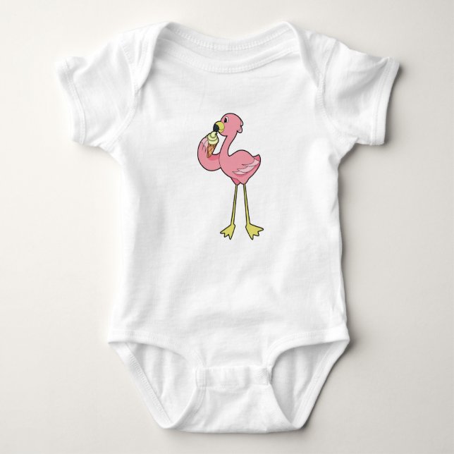 Flamingo med glasglass t shirt (Framsida)