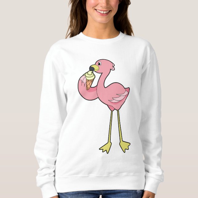 Flamingo med glasglass t shirt (Framsida)