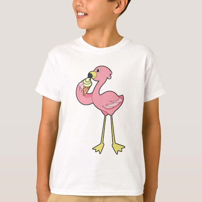 Flamingo med glasglass t shirt (Framsida)