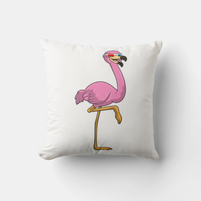 Flamingo med glasögon kudde (Framsida)