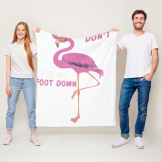 Flamingo med glasögon - låt mig inte lägga min fot fleecefilt