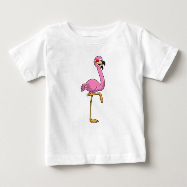 Flamingo med glasögon t shirt (Framsida)